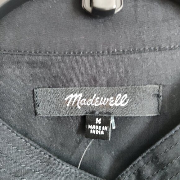 Ladies SZ M Madewell Black Poplin Button-Up Shirt - Picture 4 of 4